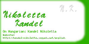 nikoletta kandel business card